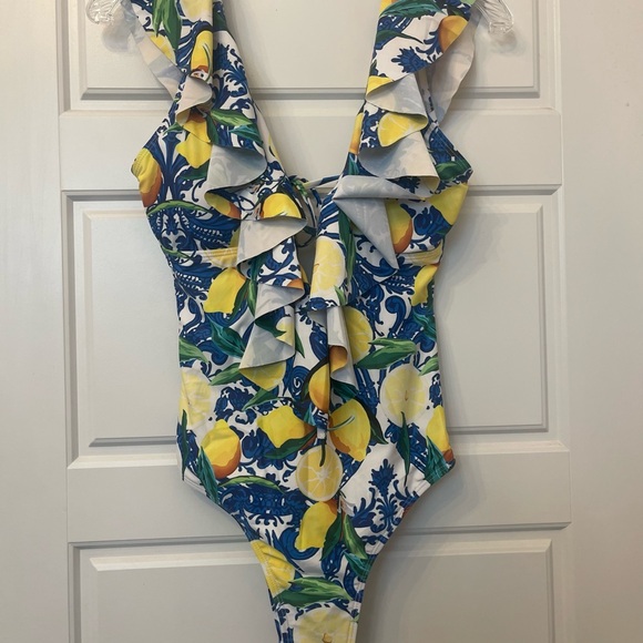 Amazon Other - Sporlike Amazon Vibrant Lemon Print Swimsuit New Without Tag